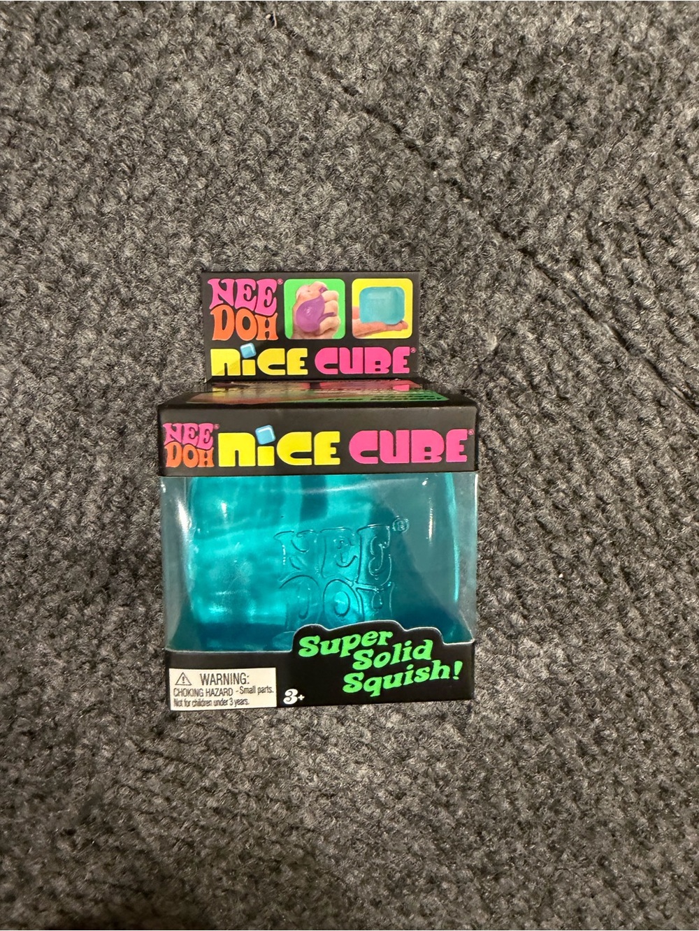 Needoh Nice Cube Teal Super Solid Squish Toy